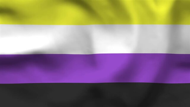 Non-Binary Pride Flag Wavy Fabric Texture