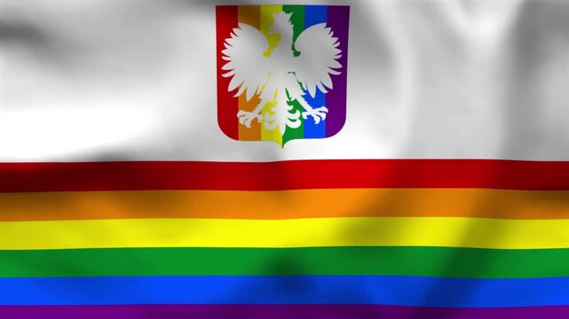 Poland LGBTQ Pride Flag Fabric Texture Concept