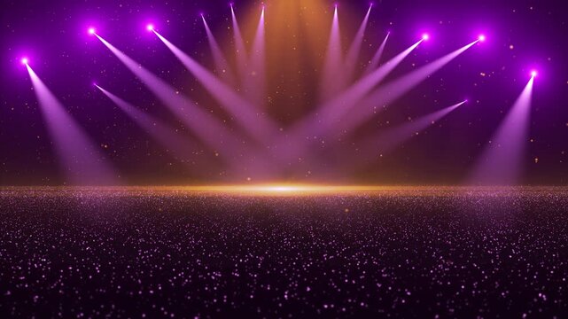 The backdrop of the award ceremony and performance stage with flashing spotlights