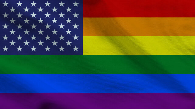 USA American LGBTQ Rainbow Pride Flag Texture