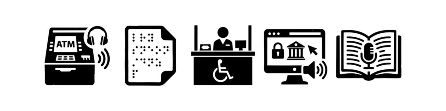 Accessibility Services Rough Hand Drawn Icon Set