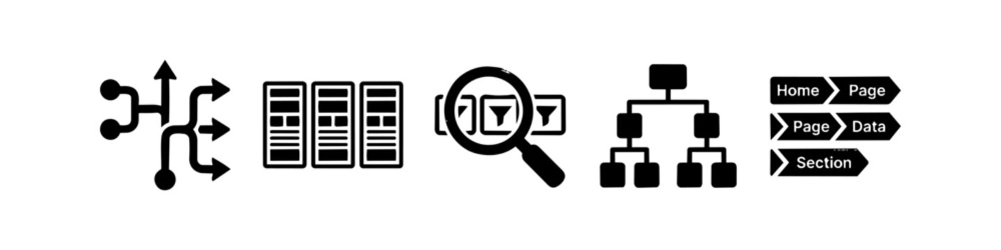 Information Architecture Distressed Icon Set