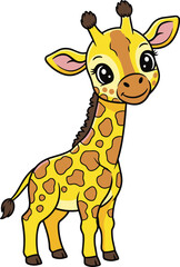 Obraz premium Adorable safari animal giraffe vector graphic design for kids children t-shirt print baby shower and nursery decor.