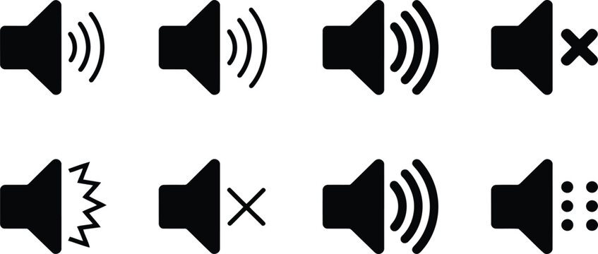 Sound and volume control icons
