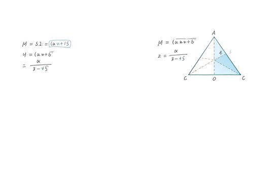Mathematical Equations and Geometric Triangle Diagram