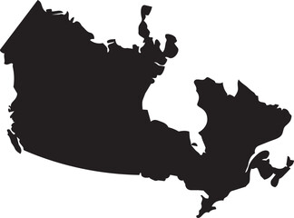 Black silhouette map of Canada a simple vector outline for national identity and travel concepts isolated on white background © Iqra