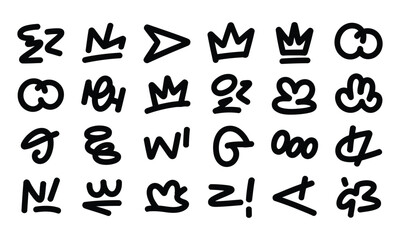 Fototapeta premium Assortment of graffiti-inspired doodle and symbols