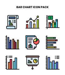 Obraz premium Bar Chart Lineal Color Scalable Icons Pack