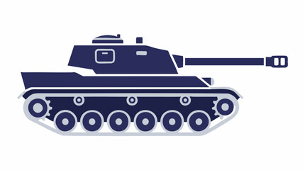 Stylized Blue Military Tank Vector Illustration on White Background © SABSTOCK