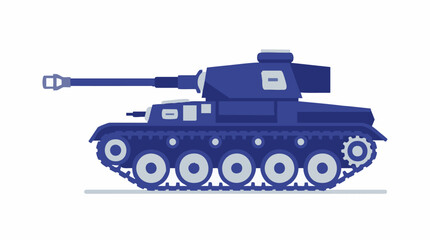 Stylized blue military tank vector illustration on white background © SABSTOCK