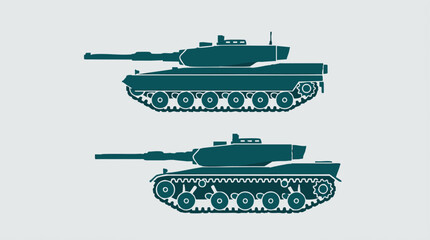 Flat design vector illustration of two modern military tanks © SABSTOCK