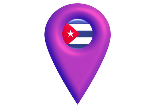 Cuba location map pin flag icon