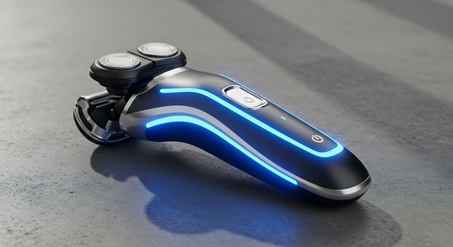 Electric Shaver with Blue LED Light.