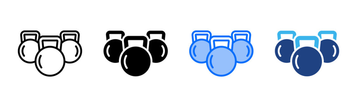 Kettle Bell icon set multiple style collection