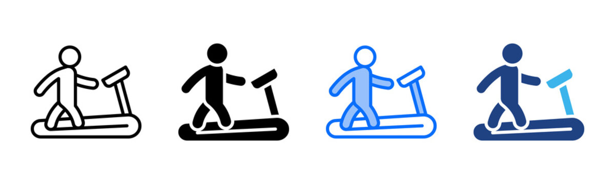 Treadmill icon set multiple style collection