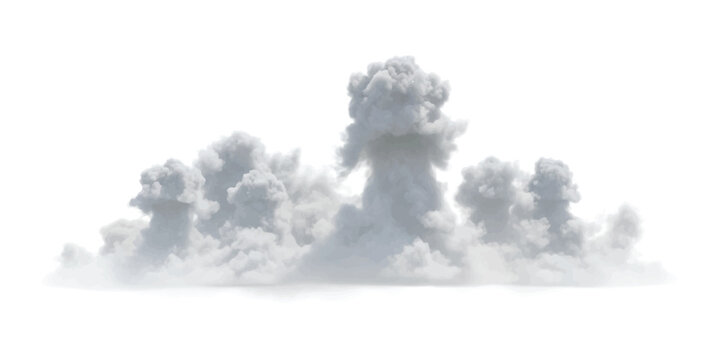 Fluffy white clouds formation in the sky