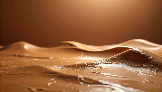 Caramel Flowing Creamy Smooth Dessert Background Texture
