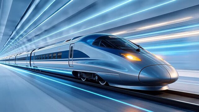 High speed train in motion