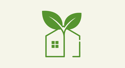 A green house with leaves growing out of it stands alone © Byone