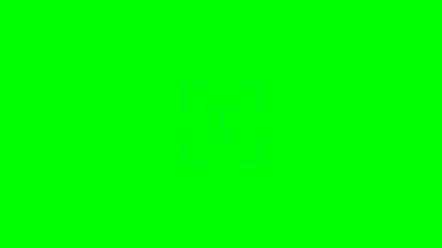 Facial Recognition Scan Icon Animation on Green Screen Background