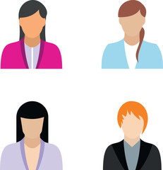 Fototapeta premium Professional female and male user profiles representing diverse workers