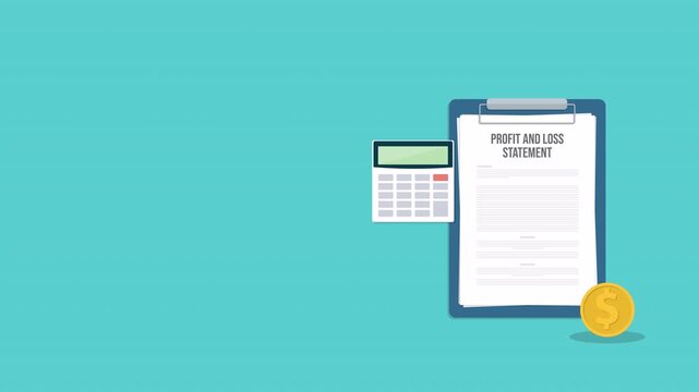 Profit and loss statement, accounting concept, 4k video animation	