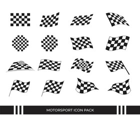 Fototapeta premium Checkered flag vector collection for motorsports and racing graphics