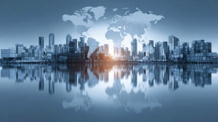 Naklejka premium Global Supply Chain Concept Modern Business Backgro