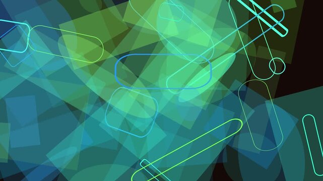Neon green abstract wireframe brain animation loop