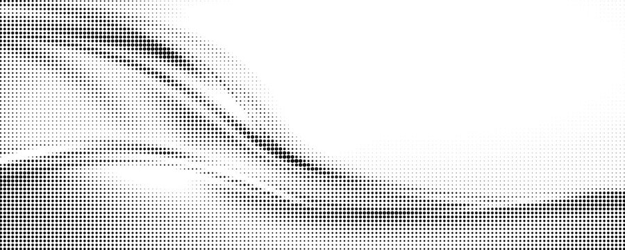 Dynamic ripple halftone mesh pattern with black and white gradient effects perfect for modern abstract vector backgrounds motion graphics or