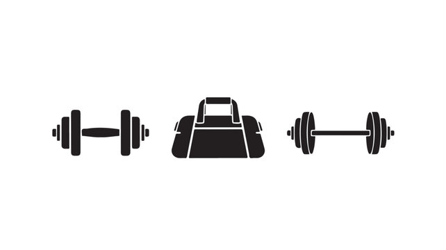 Black Dumbbells And Weightlifting Belt On White Background For Fitness Concepts