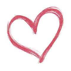 Red and pink heart made of rough strokes with grunge brush texture isolated transparent png overlay for Valentine s Day wedding card design and other decorative purpose love over white background art © Diana
