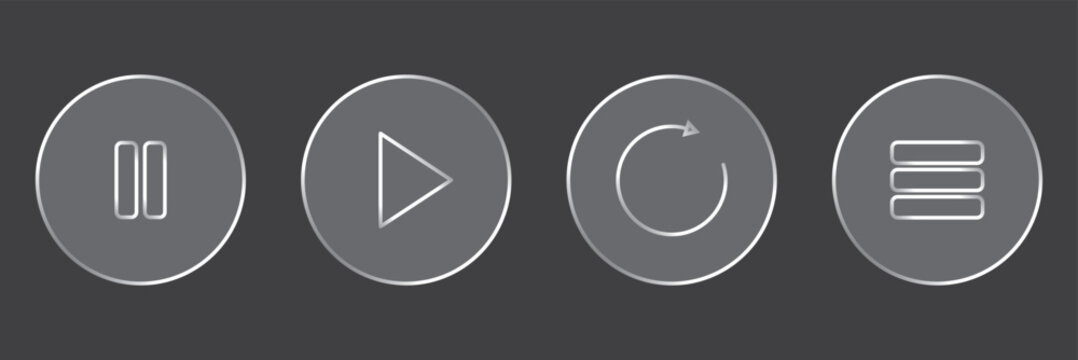 Play button glass icon vector. glass video buttons transparent background symbol. vector illustration