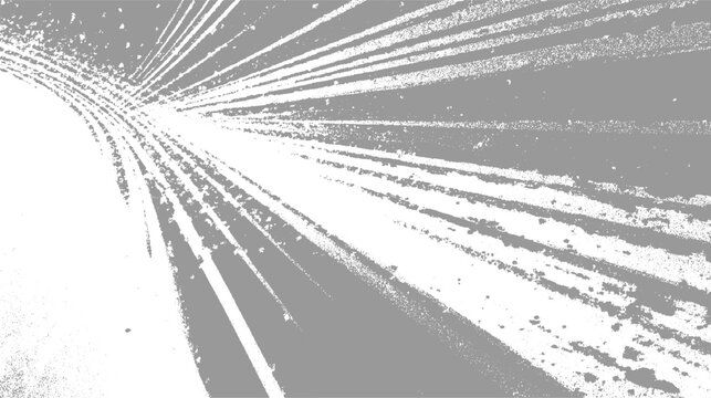 Abstract grey and white textured lines radiating from a corner with speckled detail