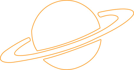 Saturn planet, ringed world and galaxy icon in line style vector, space, cosmic, astronomy, orbit, universe symbols bundle © AbdulJabbar