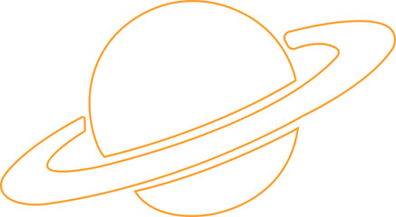 Saturn planet, ringed world and galaxy icon in line style vector, space, cosmic, astronomy, orbit, universe symbols bundle © AbdulJabbar