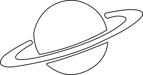 Saturn planet, ringed world and galaxy icon in line style vector, space, cosmic, astronomy, orbit, universe symbols bundle © AbdulJabbar