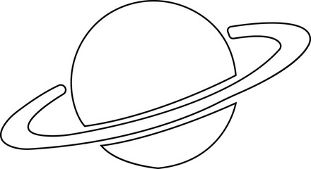 Saturn planet, ringed world and galaxy icon in line style vector, space, cosmic, astronomy, orbit, universe symbols bundle © AbdulJabbar