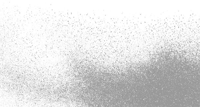 Grey spray paint splatter texture on white background with gradient density