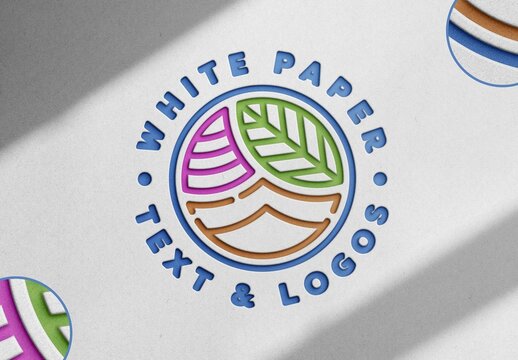 Cut Out Text Effect &ndash; White Paper Typography for Logo, Poster & Branding (PSD)