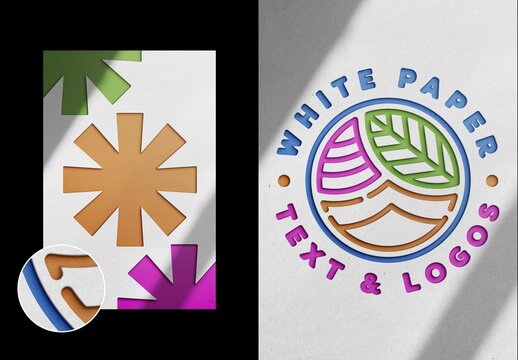 Debossed Text Effect &ndash; White Paper Typography for Logo, Poster & Branding (PSD)