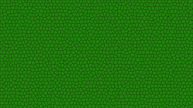 Green mosaic texture background, abstract geometric stained glass cell pattern backdrop