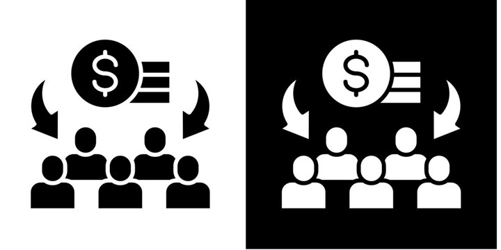 Group Lending Icon Set White Glyph Style Collection