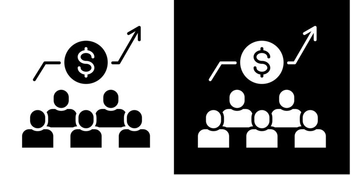 Community Finance Icon Set White Glyph Style Collection
