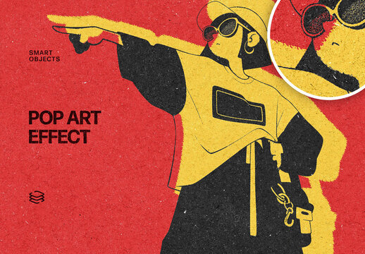 Pop Art Photo Effect &ndash; Comics for Album Cover & Social Media (PSD)
