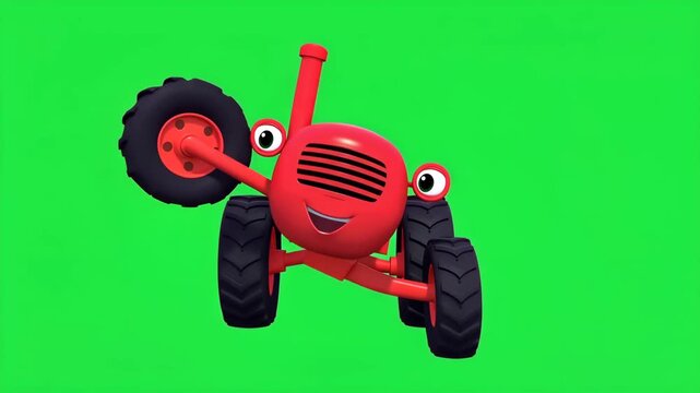 Cute Tractor Mascot Illustration