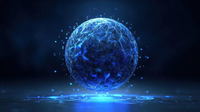 Abstract digital sphere data visualization