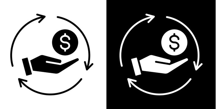 Loan Cycle Icon Set White Glyph Style Collection