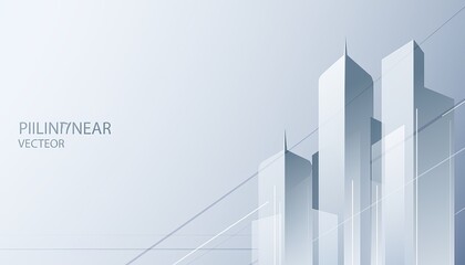 Fototapeta premium Minimal Real Estate Background with Abstract Buildings and Geometric Lines – Modern Corporate Design 