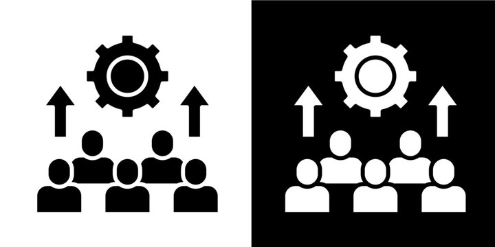 Community Development Icon Set White Glyph Style Collection